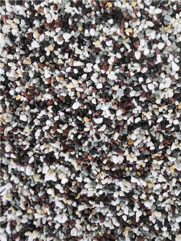 Mixed Color Tumbled Gravel For Landscaping