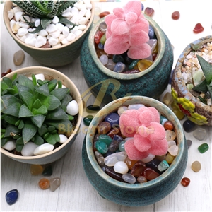 Mixed Natural Polished Agate Stone For Vase Filler Gravel