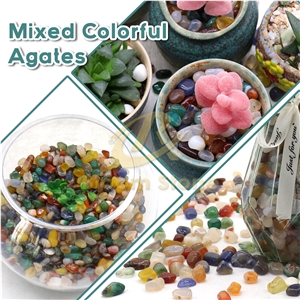 Mixed Natural Polished Agate Stone For Vase Filler Gravel
