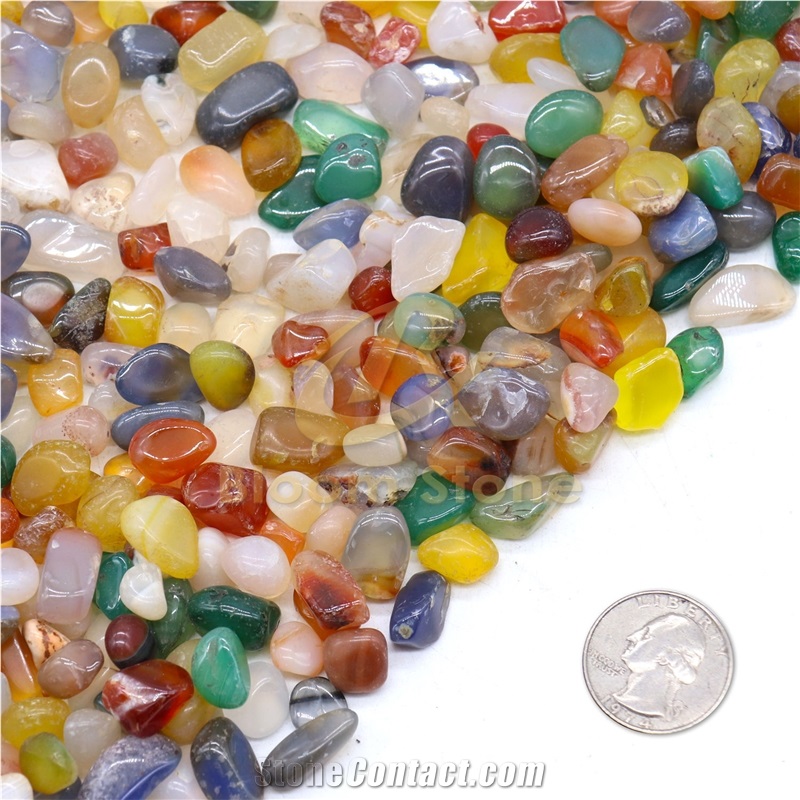 Mixed Natural Polished Agate Stone For Vase Filler Gravel