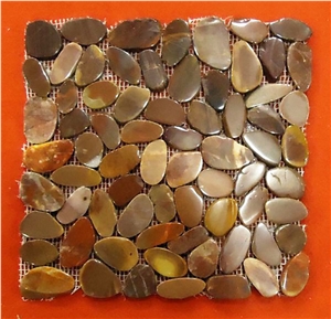 Red Marble Sliced Pebble Mosaic Titles