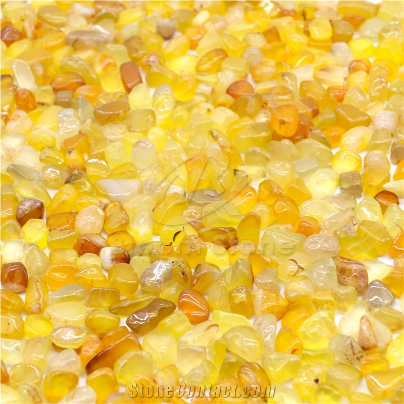 Yellow Agate For Aquarium Vase Filler And Home Decoration