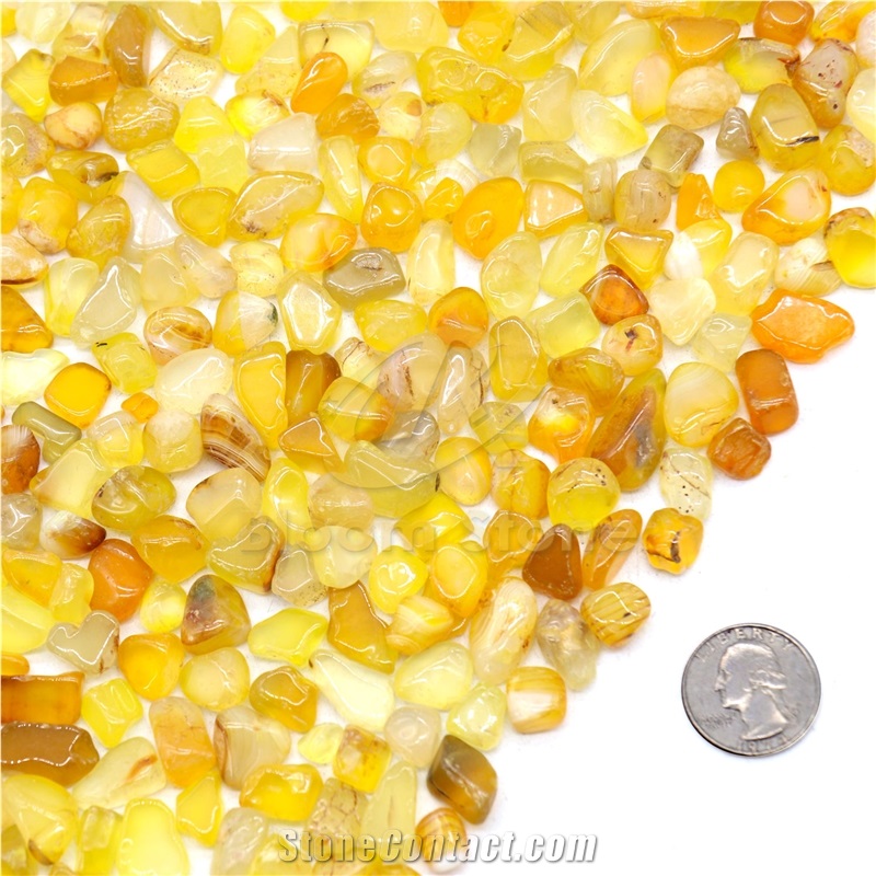 Yellow Agate For Aquarium Vase Filler And Home Decoration