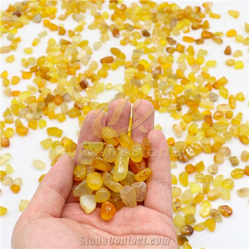 Yellow Agate For Aquarium Vase Filler And Home Decoration