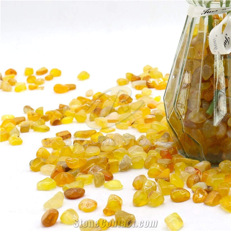 Yellow Agate For Aquarium Vase Filler And Home Decoration