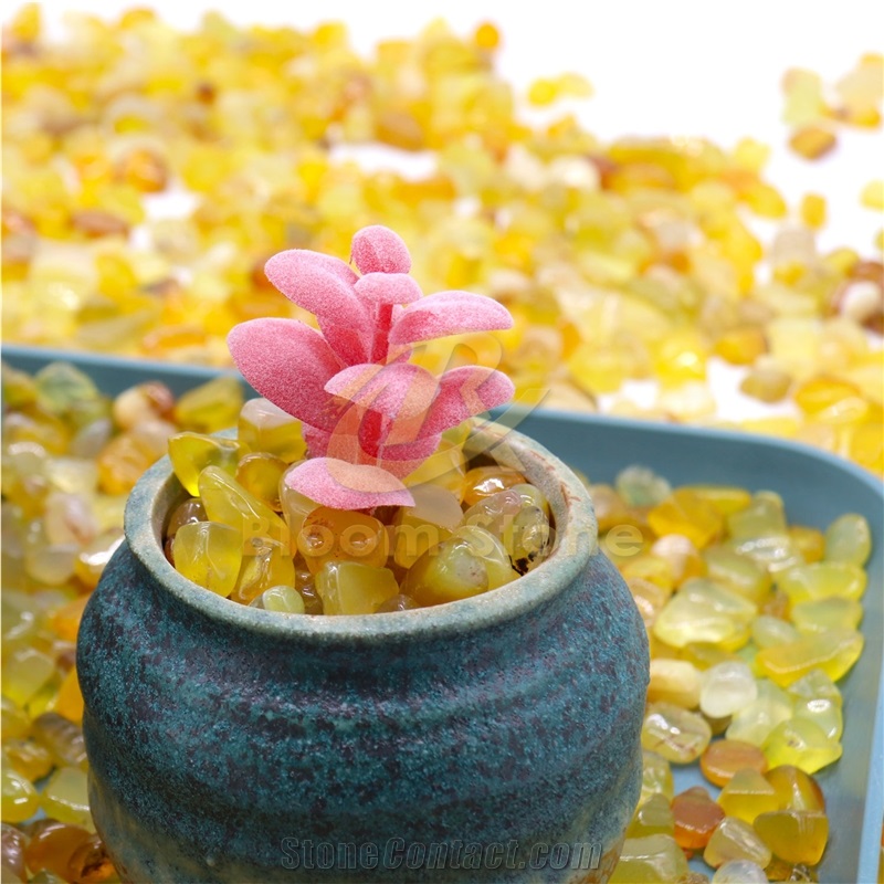 Yellow Agate For Aquarium Vase Filler And Home Decoration