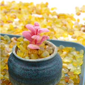 Yellow Agate For Aquarium Vase Filler And Home Decoration
