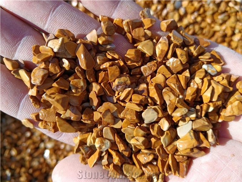 Yellow Tumbled Gravel For Landscaping