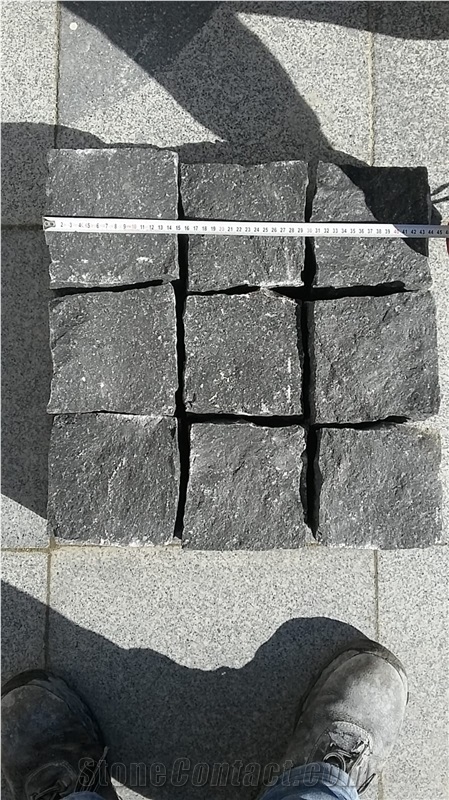 Black Basalt Cube Stone, Cobble Stone Pavers