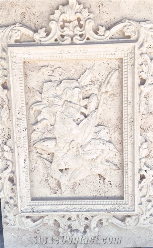Ivory White Limestone Wall Reliefs