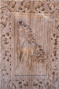Ivory White Limestone Wall Reliefs