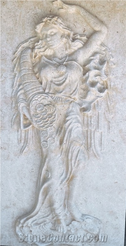 Ivory White Limestone Wall Reliefs