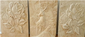 Ivory White Limestone Wall Reliefs