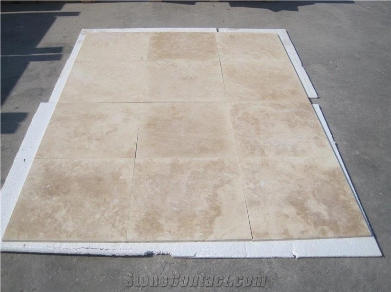 Cross Cut Denizli Travertine Tiles, Vein Cut Slabs
