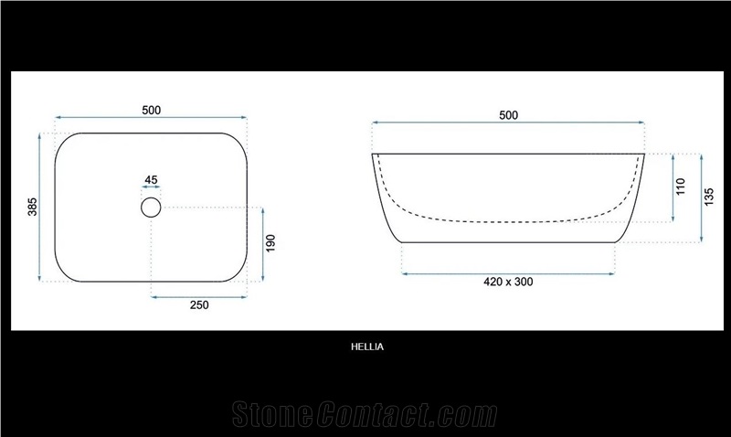 Hellia Beige Solid Surface Artificial Marble Wash Basin