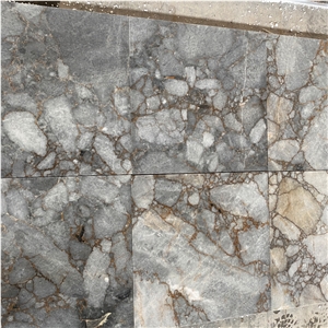 Gravel Gray Marble Slabs, Tiles