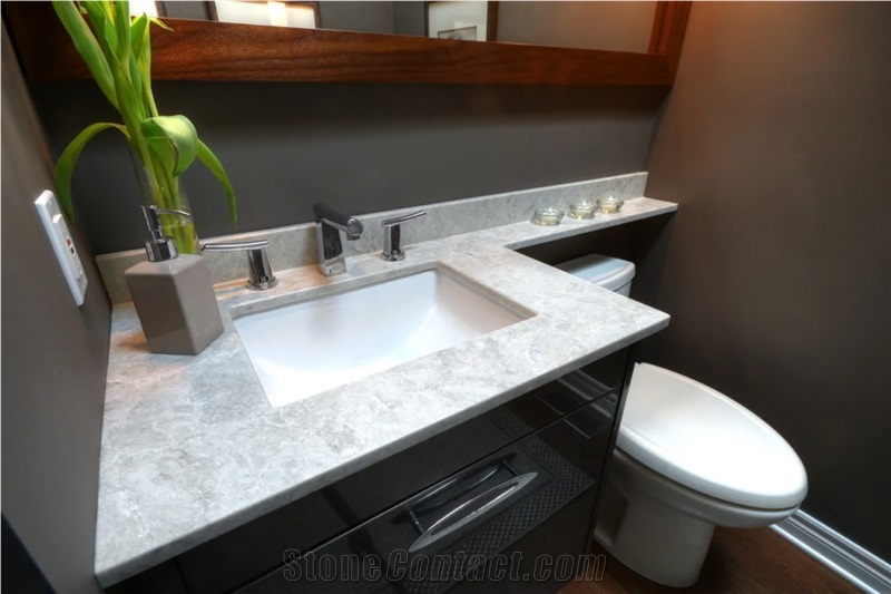 Banjo Vanity Top With Backsplash 2Cm Bianco Drift 6131
