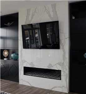 Porcelain Fireplace Surround 12Mm Sapienstone Whit Calacatta