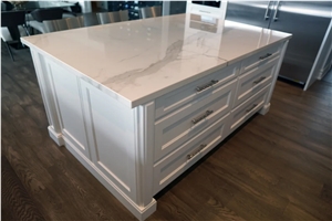 Sapienstone Porcelain White Calacatta Polished Kitchen Top