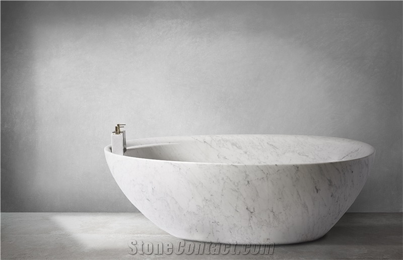 Bianco Carrara White Marble Bathtub