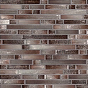 Akaya Copper Interlocking Glass Mosaic Tiles