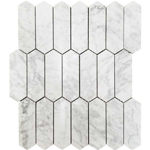 1 3/8" X 5.5" Carrara Marble Pickets Mosaic Tile