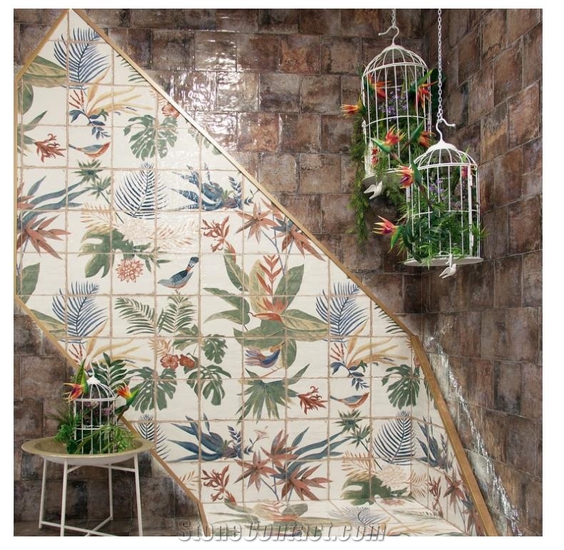 Angela Harris Dunmore Sonata Mural 8X8 Polished Ceramic Wall Tiles
