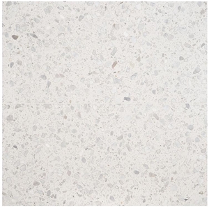 Italy Sacra Bianco White 24X24 Honed Terrazzo Tiles