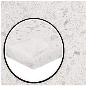 Italy Sacra Bianco White 24X24 Honed Terrazzo Tiles