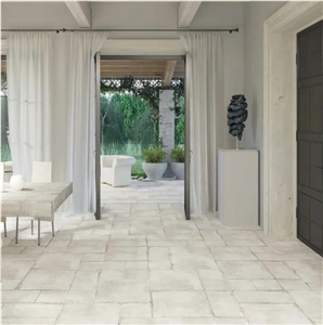 Seville Olimpia White 12X24 Travertine Look Matte Porcelain Tiles