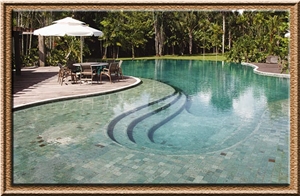 Sukabumi Green Stone Pool Coping, Pool Tiles