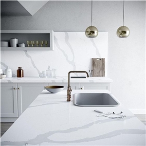 Calacatta Gold Quartz Kitchen Countertop