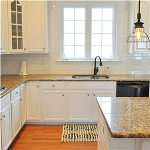 Brazil Yellow Giallo Santa Cecilia Granite Kitchen Top