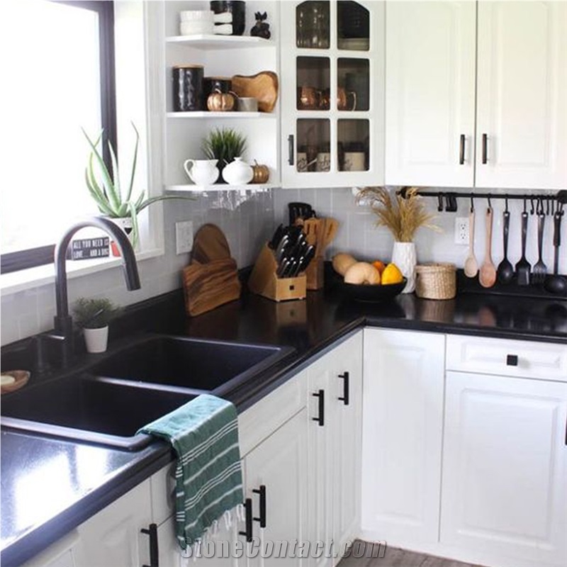 India G20 Black Granite Kitchen Perimeter Countertop