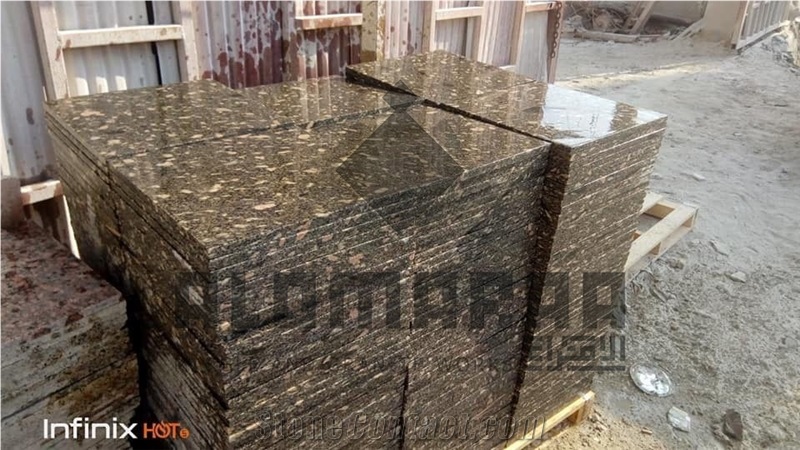 Aswan Black Granite Slabs, Tiles