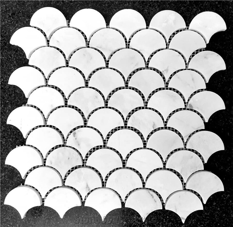 Fish Scale Marble Mosaic Tiles