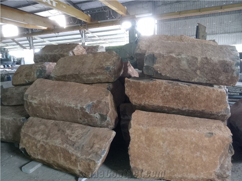Vietnam Yellow Granite Cobble Stone, Pavers, Cube Stone