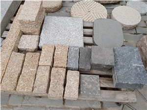 Vietnam Yellow Granite Cobble Stone, Pavers, Cube Stone