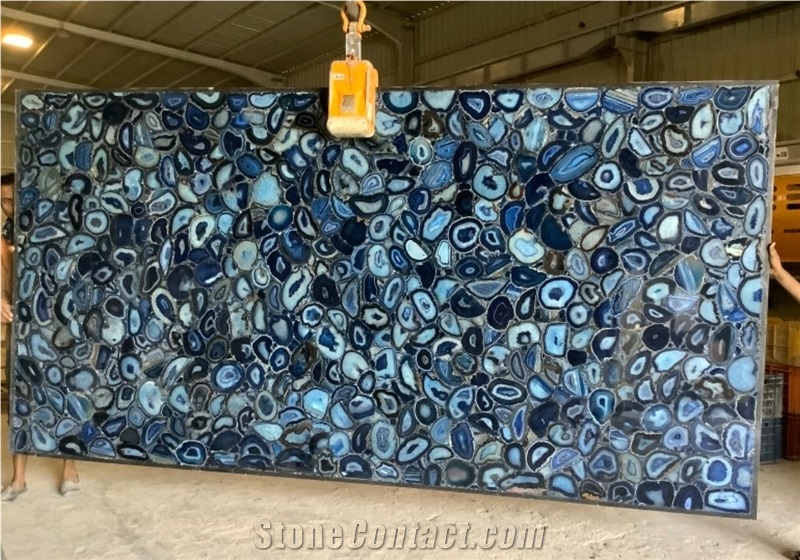 Blue Agate Semi Precious Slabs