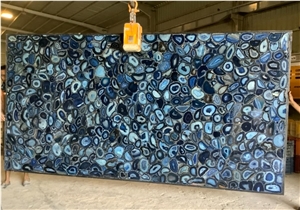 Blue Agate Semi Precious Slabs