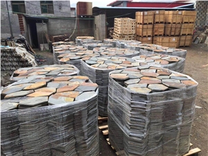 Meshed Natural Slate Flagstone Pavers