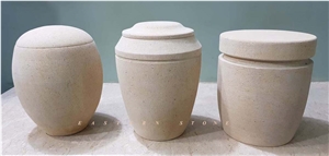 SANDSTONE BIODEGRADABLE, NATURAL SALT URNS, FUNERAL URNS