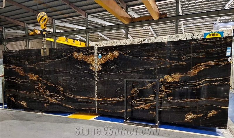 Cosmic Gold Tauros Magma Gold Granite Titanium Gold Slabs