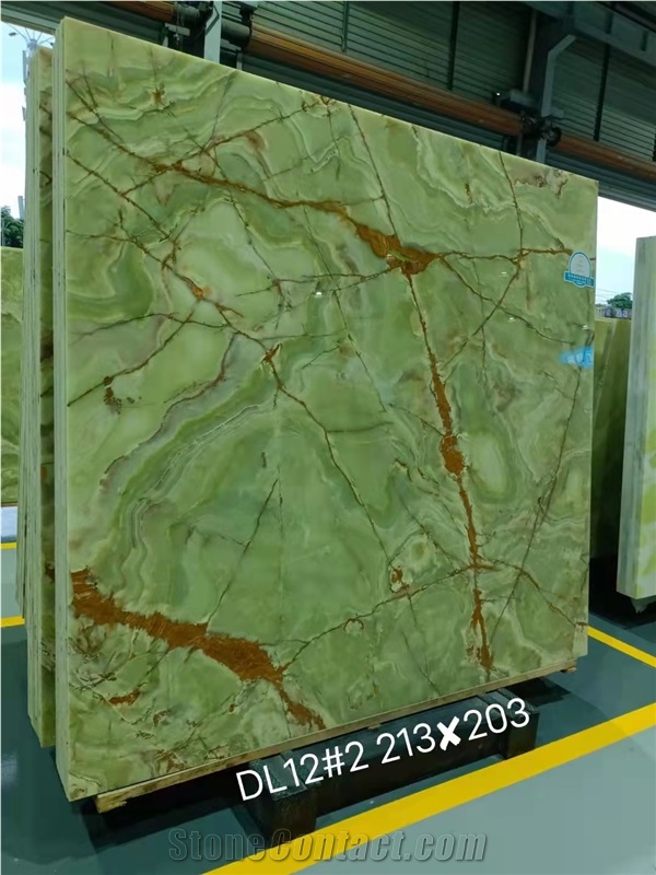 Polished Green Onyx Slabs