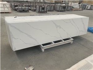 Calacatta White Quartz Prefab Countertop Artificial Stone