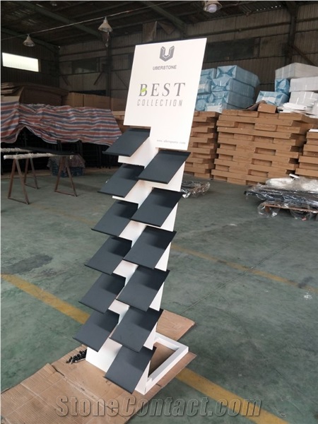 Floor Quartz Marble Display Rack For Marketing Tool