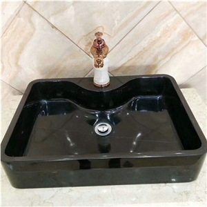 Nero St Laurent Marble Stone Bathroom Sink
