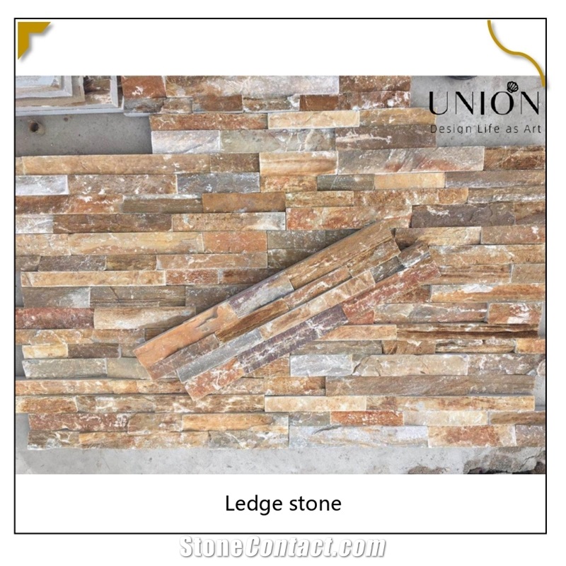 UNION DECO Beige Slate Ledger Panel Stacked Stone Panel