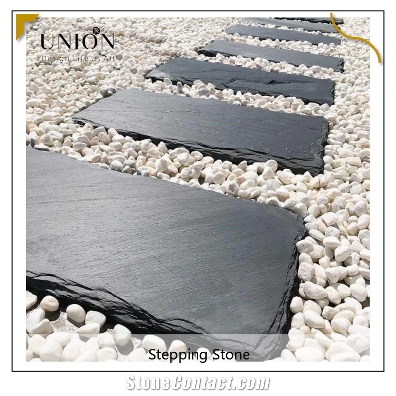 UNION DECO Black Slate Paving Stone Garden Stepping Stone