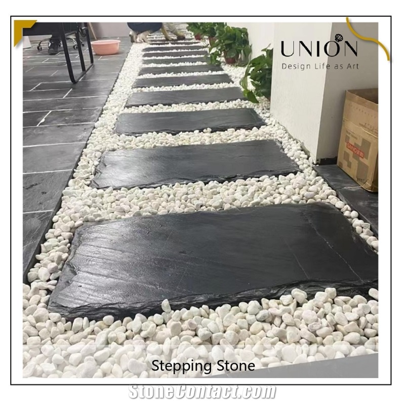 UNION DECO Black Slate Paving Stone Garden Stepping Stone